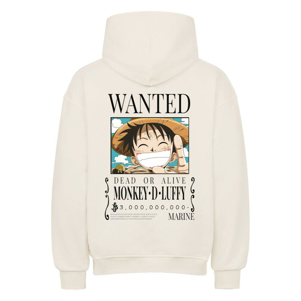 Luffy Wanted Oversized Hoodie - Topdiffstore