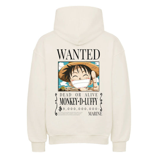 Luffy Wanted Oversized Hoodie - Topdiffstore